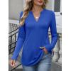 imageANRABESS Womens Long Sleeve Shirts V Neck Dressy Casual Blouse Lightweight Tunic Tops 2025 Fall Outfits Trendy ClothesRoayl Blue