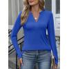 imageANRABESS Womens Long Sleeve Shirts V Neck Dressy Casual Blouse Lightweight Tunic Tops 2025 Fall Outfits Trendy ClothesRoayl Blue