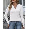 imageANRABESS Womens Long Sleeve Shirts V Neck Dressy Casual Blouse Lightweight Tunic Tops 2025 Fall Outfits Trendy ClothesWhite