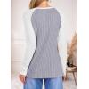 imageANRABESS Womens Long Sleeve Tops Ribbed Knit Color Block Shirts Lightweight Sweaters 2025 Fall Outfits BlousesGrey Black