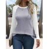 imageANRABESS Womens Long Sleeve Tops Ribbed Knit Color Block Shirts Lightweight Sweaters 2025 Fall Outfits BlousesGrey Black