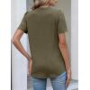 imageANRABESS Womens Short Sleeve Henley V Neck Shirts Dressy Casual 2026 Trendy Tops Business Button Up Blouses Cute Work ClothesArmy Green