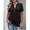 imageANRABESS Womens Short Sleeve Henley V Neck Shirts Dressy Casual 2026 Trendy Tops Business Button Up Blouses Cute Work ClothesBlack