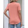 imageANRABESS Womens Short Sleeve Henley V Neck Shirts Dressy Casual 2026 Trendy Tops Business Button Up Blouses Cute Work ClothesCoral Pink