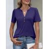imageANRABESS Womens Short Sleeve Henley V Neck Shirts Dressy Casual 2026 Trendy Tops Business Button Up Blouses Cute Work ClothesNavy Blue
