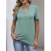 imageANRABESS Womens Short Sleeve Henley V Neck Shirts Dressy Casual 2026 Trendy Tops Business Button Up Blouses Cute Work ClothesSage Green