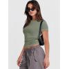 imageANRABESS Womens Short Sleeve Summer T Shirts Crew Neck Slim Fit Basic Tees 2025 Crop Tops Y2k Clothes OutfitsArmy Green