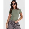 imageANRABESS Womens Short Sleeve Summer T Shirts Crew Neck Slim Fit Basic Tees 2025 Crop Tops Y2k Clothes OutfitsArmy Green