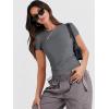 imageANRABESS Womens Short Sleeve Summer T Shirts Crew Neck Slim Fit Basic Tees 2025 Crop Tops Y2k Clothes OutfitsDeep Grey