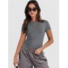 imageANRABESS Womens Short Sleeve Summer T Shirts Crew Neck Slim Fit Basic Tees 2025 Crop Tops Y2k Clothes OutfitsDeep Grey