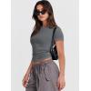 imageANRABESS Womens Short Sleeve Summer T Shirts Crew Neck Slim Fit Basic Tees 2025 Crop Tops Y2k Clothes OutfitsDeep Grey