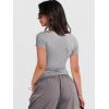 imageANRABESS Womens Short Sleeve Summer T Shirts Crew Neck Slim Fit Basic Tees 2025 Crop Tops Y2k Clothes OutfitsGrey