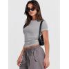 imageANRABESS Womens Short Sleeve Summer T Shirts Crew Neck Slim Fit Basic Tees 2025 Crop Tops Y2k Clothes OutfitsGrey