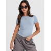 imageANRABESS Womens Short Sleeve Summer T Shirts Crew Neck Slim Fit Basic Tees 2025 Crop Tops Y2k Clothes OutfitsHaze Blue