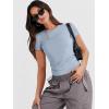 imageANRABESS Womens Short Sleeve Summer T Shirts Crew Neck Slim Fit Basic Tees 2025 Crop Tops Y2k Clothes OutfitsHaze Blue