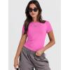 imageANRABESS Womens Short Sleeve Summer T Shirts Crew Neck Slim Fit Basic Tees 2025 Crop Tops Y2k Clothes OutfitsHot Pink