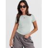 imageANRABESS Womens Short Sleeve Summer T Shirts Crew Neck Slim Fit Basic Tees 2025 Crop Tops Y2k Clothes OutfitsLight Green