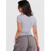 imageANRABESS Womens Short Sleeve Summer T Shirts Crew Neck Slim Fit Basic Tees 2025 Crop Tops Y2k Clothes OutfitsLight Grey