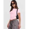imageANRABESS Womens Short Sleeve Summer T Shirts Crew Neck Slim Fit Basic Tees 2025 Crop Tops Y2k Clothes OutfitsLight Pink