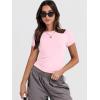 imageANRABESS Womens Short Sleeve Summer T Shirts Crew Neck Slim Fit Basic Tees 2025 Crop Tops Y2k Clothes OutfitsLight Pink