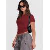 imageANRABESS Womens Short Sleeve Summer T Shirts Crew Neck Slim Fit Basic Tees 2025 Crop Tops Y2k Clothes OutfitsRed