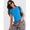 imageANRABESS Womens Short Sleeve Summer T Shirts Crew Neck Slim Fit Basic Tees 2025 Crop Tops Y2k Clothes OutfitsRoyal Blue