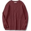 imageANRABESS Sweaters for Women Oversized Cable Knit Fall Long Sleeve Crewneck Casual Pullover Sweater Tops 2025 Winter OutfitsBright Burgundy