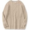 imageANRABESS Sweaters for Women Oversized Cable Knit Fall Long Sleeve Crewneck Casual Pullover Sweater Tops 2025 Winter OutfitsDark Apricot