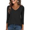 imageANRABESS Womens Long Sleeve Shirts Casual V Neck Basic Tee Tshirts Loose Fit Curved Hem Tunic Top 2025 Fall OutfitsBlack