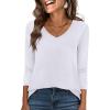 imageANRABESS Womens Long Sleeve Shirts Casual V Neck Basic Tee Tshirts Loose Fit Curved Hem Tunic Top 2025 Fall OutfitsWhite