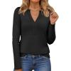 imageANRABESS Womens Long Sleeve Shirts V Neck Dressy Casual Blouse Lightweight Tunic Tops 2025 Fall Outfits Trendy ClothesBlack