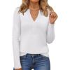 imageANRABESS Womens Long Sleeve Shirts V Neck Dressy Casual Blouse Lightweight Tunic Tops 2025 Fall Outfits Trendy ClothesWhite