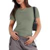 imageANRABESS Womens Short Sleeve Summer T Shirts Crew Neck Slim Fit Basic Tees 2025 Crop Tops Y2k Clothes OutfitsArmy Green