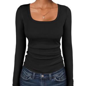 imageANRABESS Women Long Sleeve Thermal Top Scoop Neck Slim Fit Fleece Shirts Basic Tee Casual 2025 Fall Winter Warm UndershirtsBlack