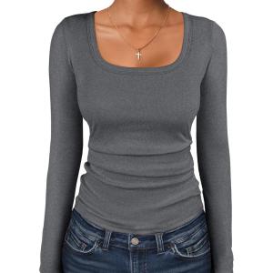 imageANRABESS Women Long Sleeve Thermal Top Scoop Neck Slim Fit Fleece Shirts Basic Tee Casual 2025 Fall Winter Warm UndershirtsDark Grey