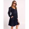 imageANRABESS Dresses for Women Casual Lace Long Sleeve V Neck Tiered Swing Flowy Loose Aline Mini Short 2025 Fall Vacation DressNavy Blue