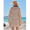imageANRABESS Swimsuit Cover Up for Women Crochet Bathing Suit 2026 Summer Swimwear V Neck Mesh Knit Beach Dress Vacation OutfitsKhaki
