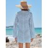imageANRABESS Swimsuit Cover Up for Women Crochet Bathing Suit 2026 Summer Swimwear V Neck Mesh Knit Beach Dress Vacation OutfitsSky