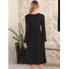 imageANRABESS Women Long Sleeve Midi Dress Crewneck 2025 Fall Fashion Casual Flowy ALine Long Dresses Vacation Outfit with PocketBlack