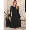imageANRABESS Women Long Sleeve Midi Dress Crewneck 2025 Fall Fashion Casual Flowy ALine Long Dresses Vacation Outfit with PocketBlack