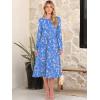 imageANRABESS Women Long Sleeve Midi Dress Crewneck 2025 Fall Fashion Casual Flowy ALine Long Dresses Vacation Outfit with PocketBlue Pink Flower