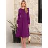 imageANRABESS Women Long Sleeve Midi Dress Crewneck 2025 Fall Fashion Casual Flowy ALine Long Dresses Vacation Outfit with PocketDeep Purple
