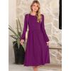 imageANRABESS Women Long Sleeve Midi Dress Crewneck 2025 Fall Fashion Casual Flowy ALine Long Dresses Vacation Outfit with PocketDeep Purple