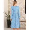 imageANRABESS Women Long Sleeve Midi Dress Crewneck 2025 Fall Fashion Casual Flowy ALine Long Dresses Vacation Outfit with PocketFloral Blue White