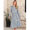 imageANRABESS Women Long Sleeve Midi Dress Crewneck 2025 Fall Fashion Casual Flowy ALine Long Dresses Vacation Outfit with PocketFloral Blue Yellow