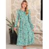 imageANRABESS Women Long Sleeve Midi Dress Crewneck 2025 Fall Fashion Casual Flowy ALine Long Dresses Vacation Outfit with PocketFloral Green