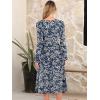 imageANRABESS Women Long Sleeve Midi Dress Crewneck 2025 Fall Fashion Casual Flowy ALine Long Dresses Vacation Outfit with PocketFloral Navy Blue White
