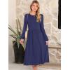 imageANRABESS Women Long Sleeve Midi Dress Crewneck 2025 Fall Fashion Casual Flowy ALine Long Dresses Vacation Outfit with PocketNavy Blue