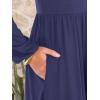 imageANRABESS Women Long Sleeve Midi Dress Crewneck 2025 Fall Fashion Casual Flowy ALine Long Dresses Vacation Outfit with PocketNavy Blue