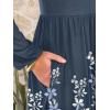 imageANRABESS Women Long Sleeve Midi Dress Crewneck 2025 Fall Fashion Casual Flowy ALine Long Dresses Vacation Outfit with PocketNavy Blue Floral Hem